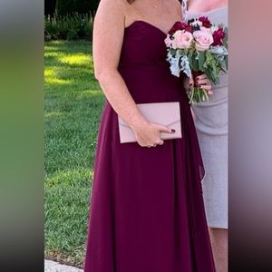 Maroon floor length dress Size M